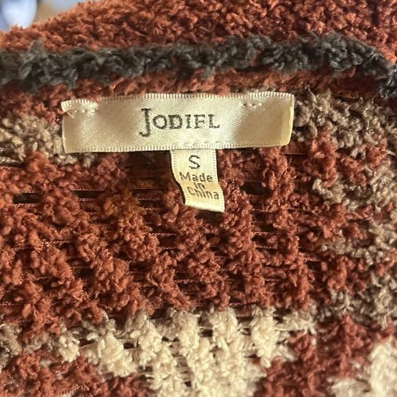 Jodifl Long Soft Knit Open Cardigan Size Sm Southwestern Geometric Aztec Boho - Picture 6 of 7